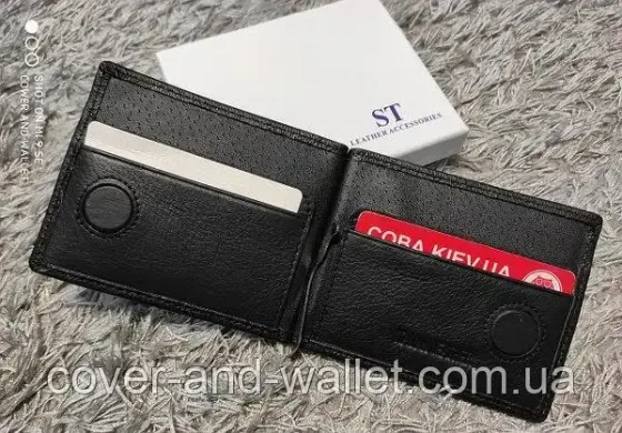 Кожаный зажим для денег и карточек на магните ST Leather 453 Киев
