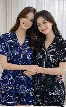 Женский домашний комплект двойка с принтом бамбук Одесса