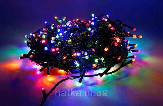 Гірлянда новорічна LED-лампа VALESO 100 шт RGB 8 режимів Зелений провід LKS5020 Київ