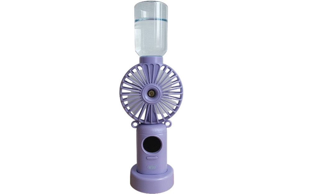 Вентилятор акумуляторний з розпилювачем та підставкою для телефона ViO HF-5, складаний, фіолетовий Киев - изображение 1