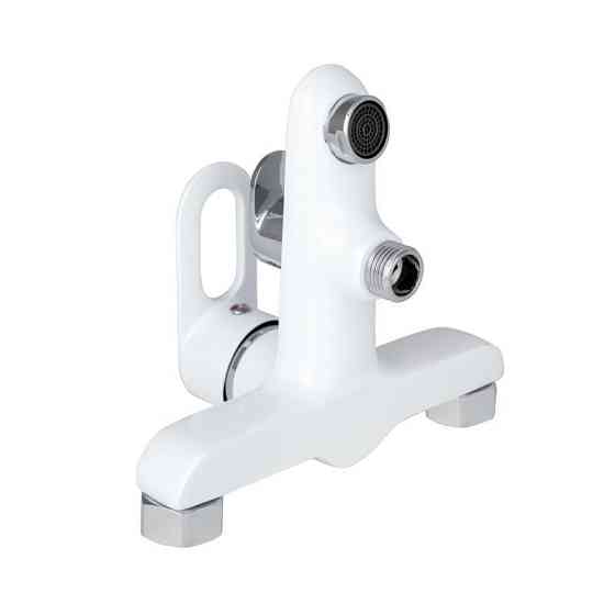 Змішувач для ванни з душовим гарнітуром Lidz Latwa 006 білий/хром Київ