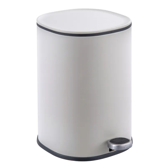 Овальное мусорное ведро с плавным закрытием Zerix Prime-TC0105 White 5 л, белое (ZX5901) Харьков