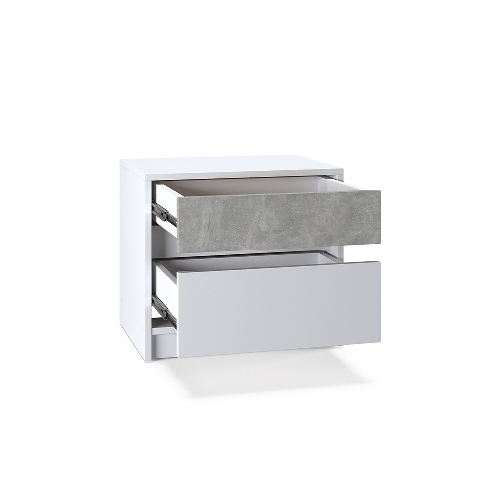 Тумба приліжкова Еверест Стайл-500 50,2х39х44,2 см Німфея Альба (білий)/Бетон (DTM-071154) Львів - фото 5