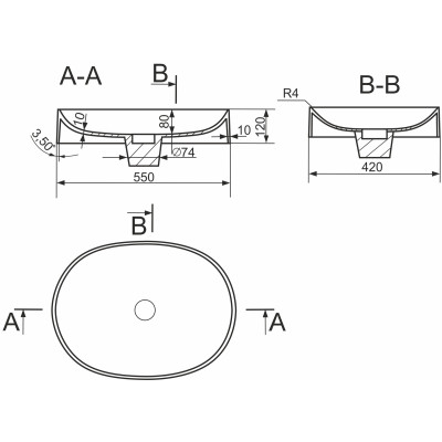 Раковина GRANADO Morella white gel (gbs0205g) Вінниця - фото 4