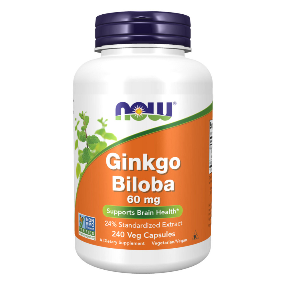 Гінгко Білоба NOW Ginkgo Biloba 60mg 240 кап Київ - фото 1