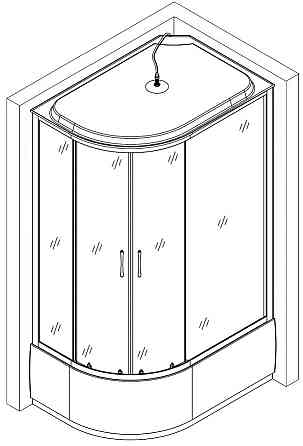 Душовий бокс асиметричний правий OBRA H120FFSR BRAVO (3уп.) Київ
