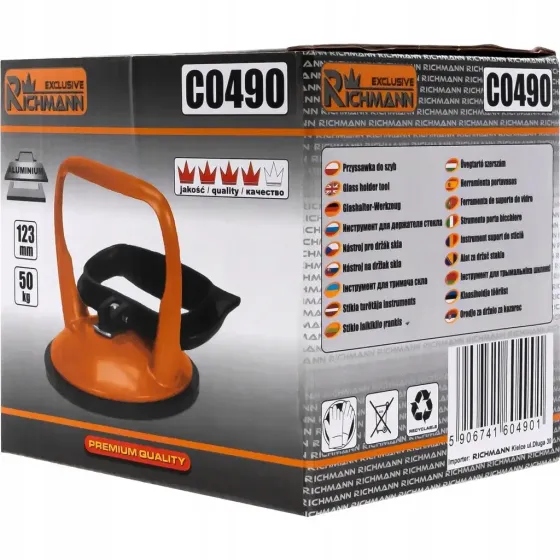 Присоска одинарна алюмінієва монтажна  50 кг 123 мм Richmann C0490 Коломыя