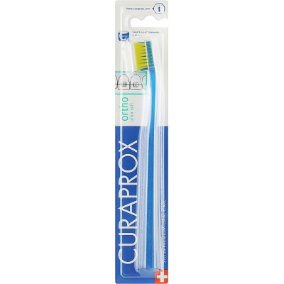 Зубна щітка Curaprox CS 5460 Ortho Ultra Soft Ультрам'яка ортодонтична Синя із салатовою щетиною (CS 5460 Ortho-02) Вінниця - фото 1