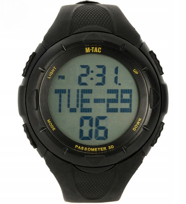 Тактические Часы водонепроницаемые с секундомером и шагомером M-Tac (50001002) Black Нововолынск - изображение 2