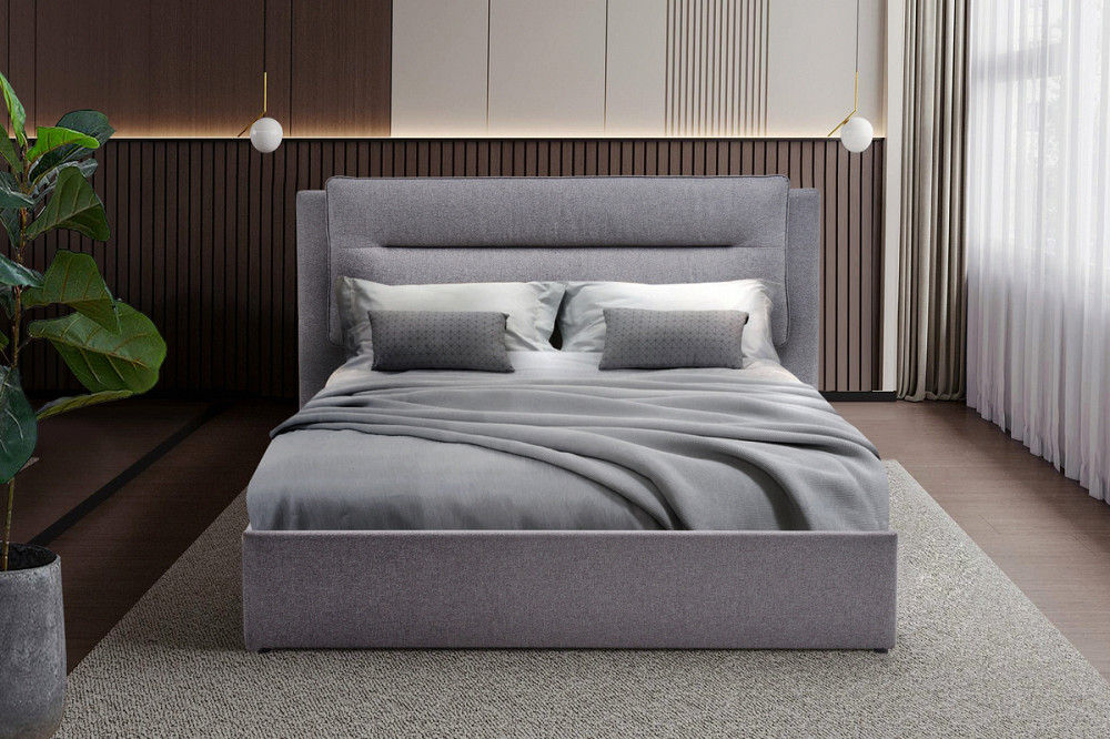 Ліжко м'яке 1600*2000 Віолла, сірий Київ - фото 1