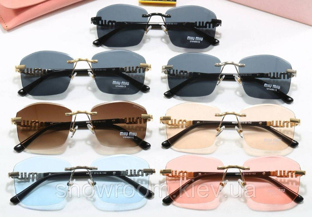 Жіночі брендові безоправні окуляри (68027) silver Київ - фото 2