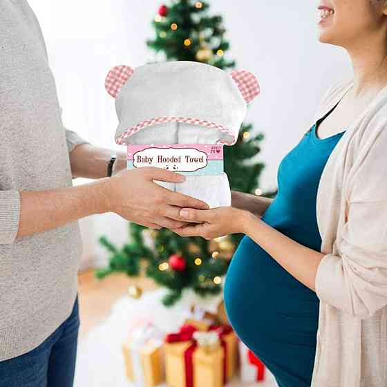Органическое Детское Полотенце с Капюшоном Lovely Svi 100 на 70 см -Розовые ушки Бамбуковый Махровый Киев