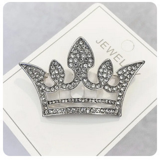 Брошь модная серебристая Корона Киев - изображение 1
