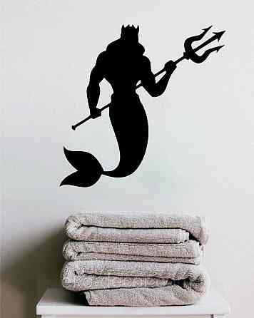 Декоративное настенное 3D Панно «Морской царь» Декор на стену с объемом 70*68 см, Черный Киев