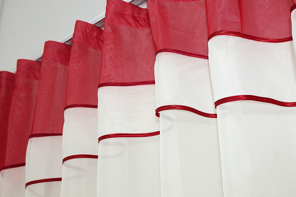 Кухонная гардина VR-Textil № 036к арка молочный с красным 280х170 см (52-0243) Киев - изображение 3