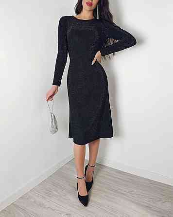 Женское романтичное праздничное платье миди из люрекса Одесса