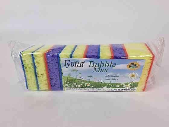 Губка кухонна для посуду 10 шт. Bubble Max (Супер Торба) (1 пачка) Харків