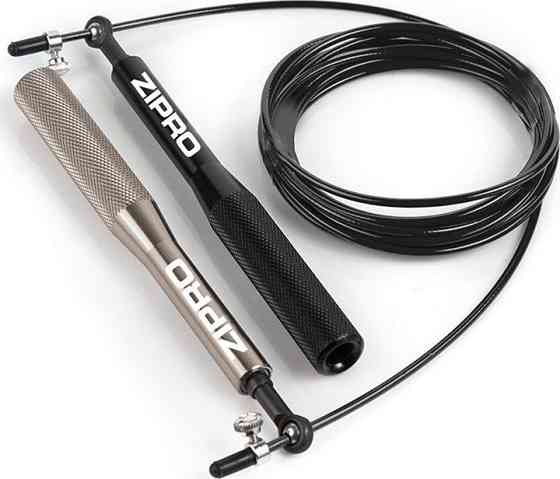 Скакалка с подшипниками Zipro 300 см, черная Киев