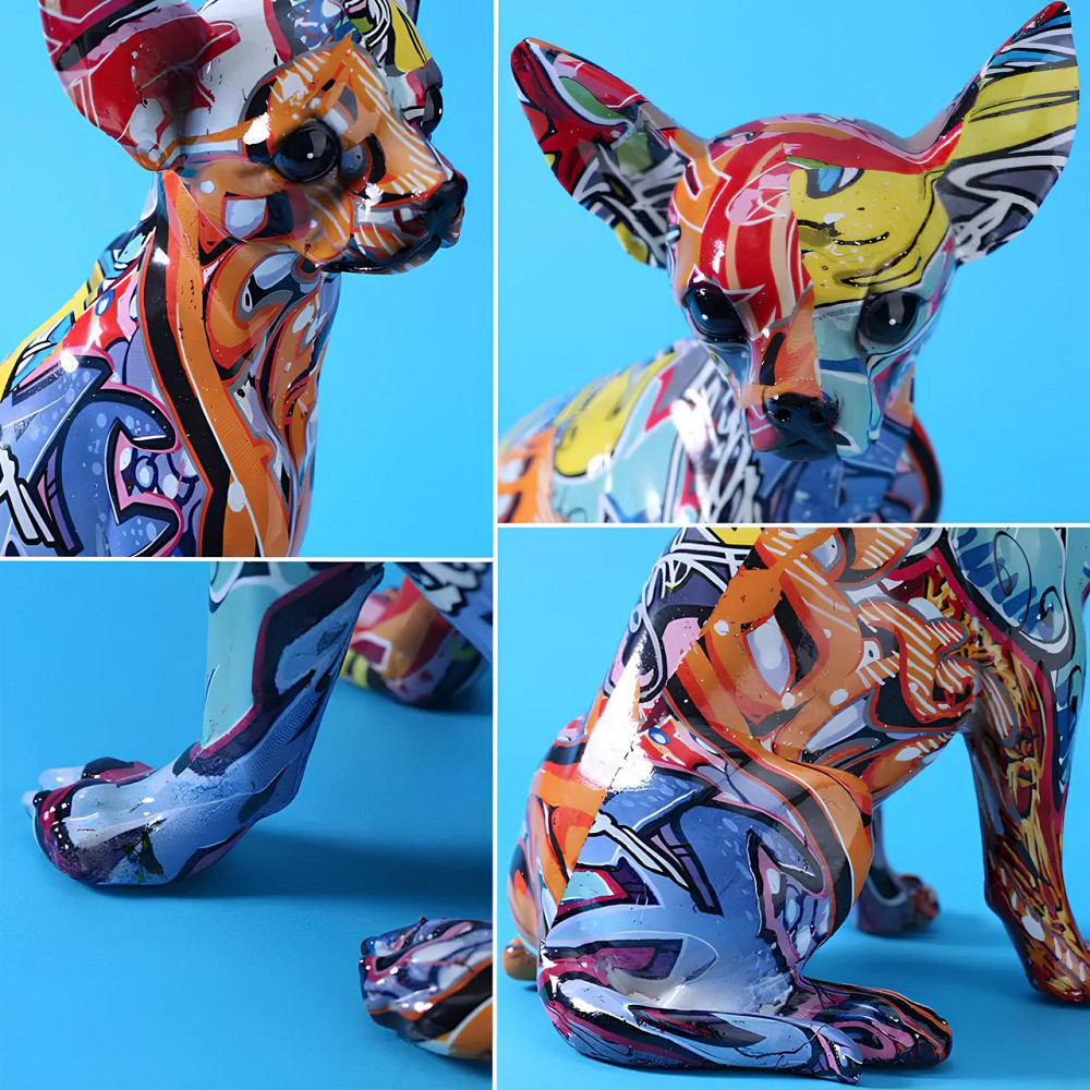 Статуетка Чихуахуа RESTEQ аквадрук — інтер'єрна фігурка собаки 26 см, стильний декор і подарунок Київ - фото 2