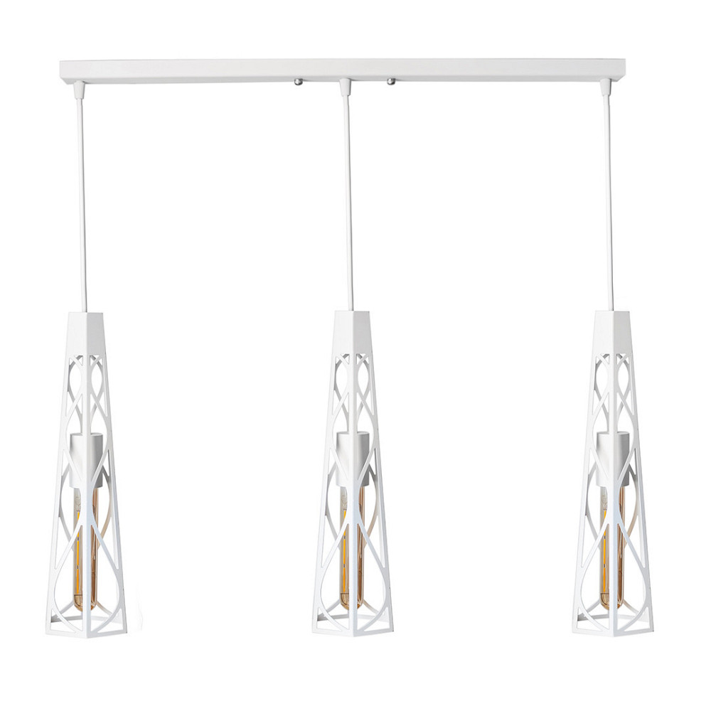 Світильник підвісний на планці MSK Electric Parma в стилі лофт під три лампи Е27 NL 3890-3 WH білий Київ - фото 3