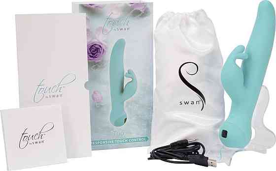 Вибратор-кролик Touch by SWAN - Trio Teal, сенсорное управление, ротация, диаметр 3,8 см Sex Aura Киев