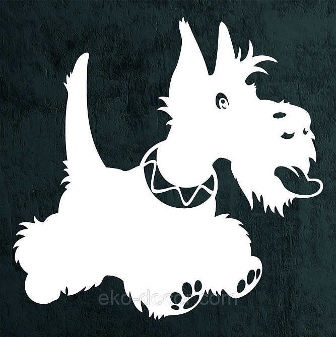 Декоративне настінне Панно «Шотланський тер'єр», Декор на стіну 90*90 см, Білий Київ - фото 8