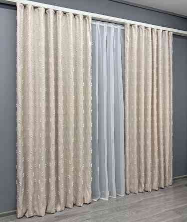 Комплект штор VR-Textil Лен Букле № 1882ш Таш 100х290 см 2 шт (31-0007) Киев