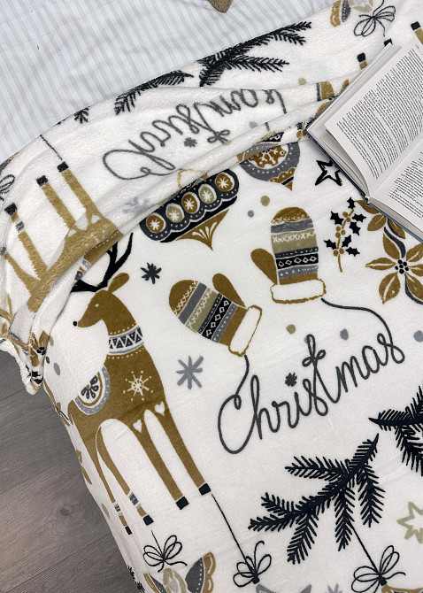 Плед-покривало Decorator WellSoft 150х210 см з різдвяним принтом Різнобарвний (87-178) Київ - фото 2