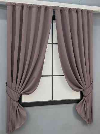 Комплект штор коротких VR-Textil Блекаут Midnight № 1233ш 140х170 см 2 шт Бурий (35-0437) Київ