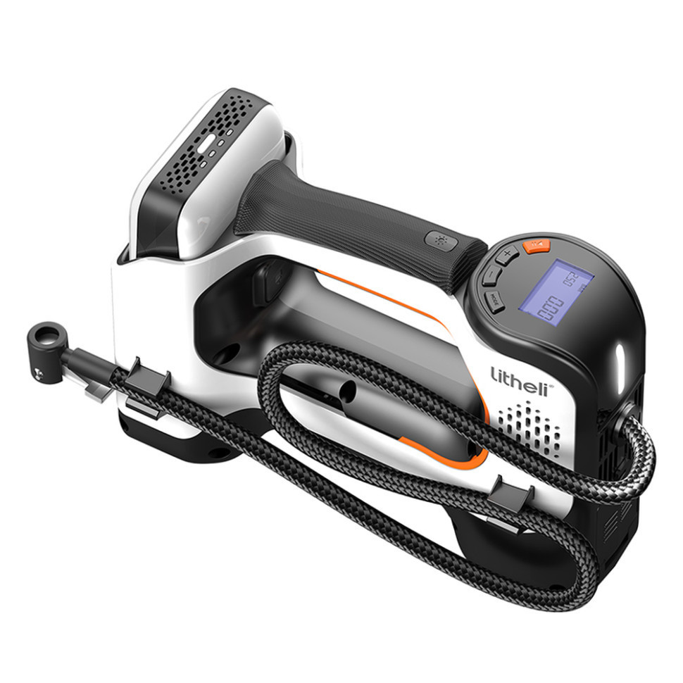 Компресор повітряний акумуляторний Litheli з ліхтарем живлення від павербанку Litheli 20000mAh 45W 2А Вінниця - фото 4