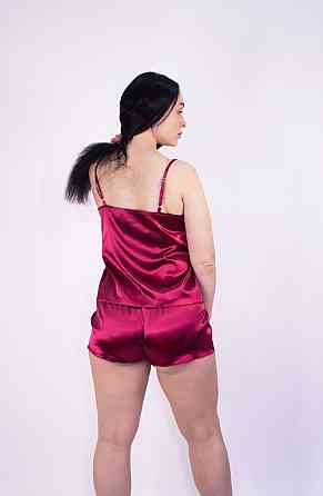 Пижама женская атласная Бордовый S Харьков