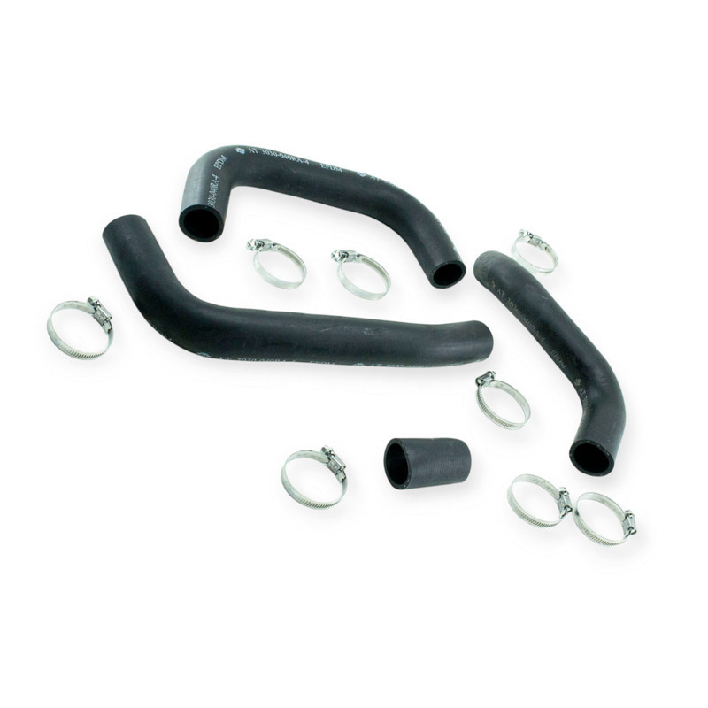 Патрубок Москвич 2140 (к-кт 4 шт) з хомутами AT радіатора Мукачево - фото 1