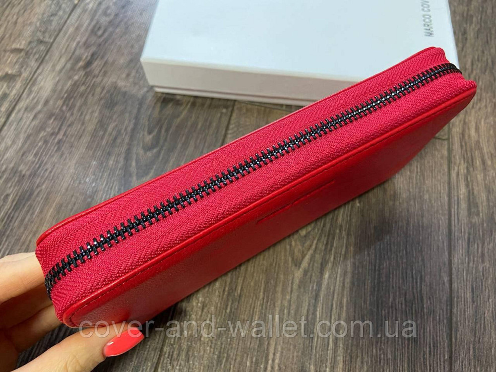 Красный женский кошелёк клатч из натуральной кожи на молнии Marco Coverna 1424 Киев - изображение 3