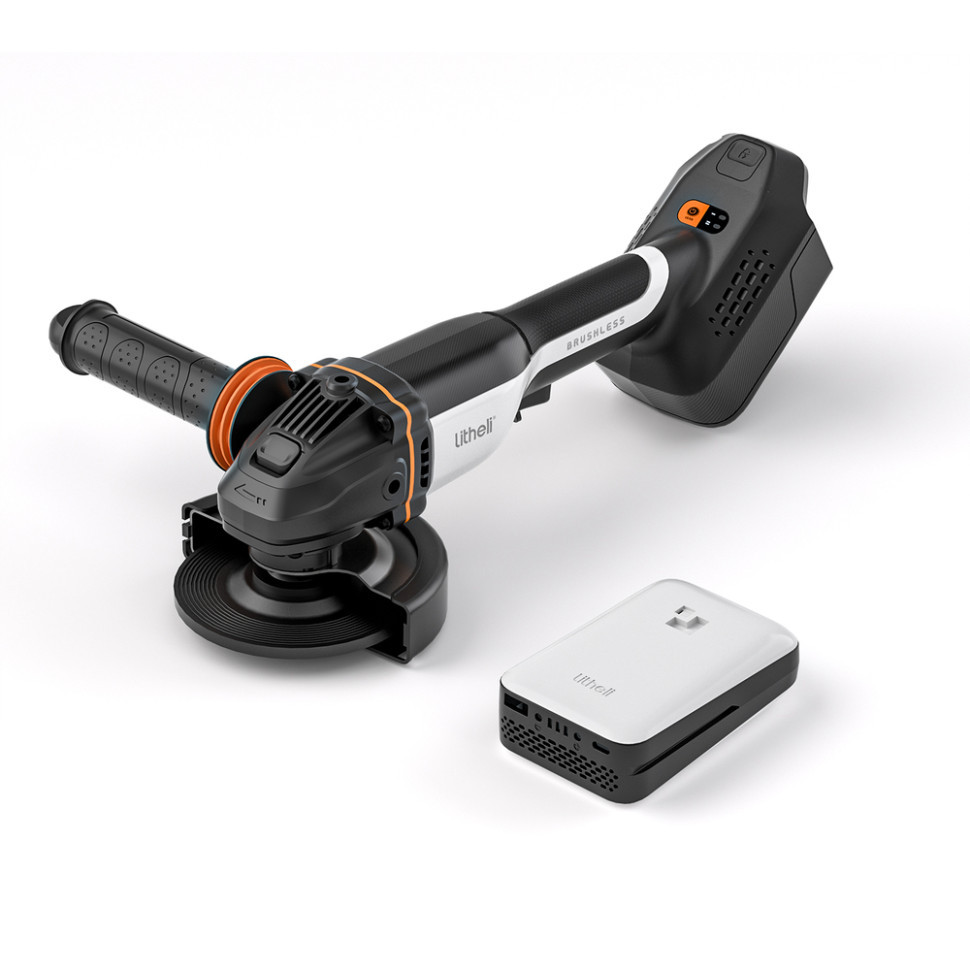 Акумуляторна кутова шліфмашина безщіткова Litheli, живлення від павербанку (УМБ Litheli Power Bank 20000 mAh, 45 W, 2А в комплекті) Київ - фото 1