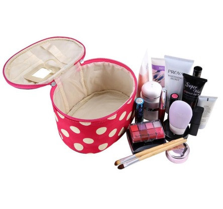 Косметичка в крупный зеленый горох - высота 11см, ширина 15см, длина 20см, нейлон, водонепронецаемая Киев - изображение 3