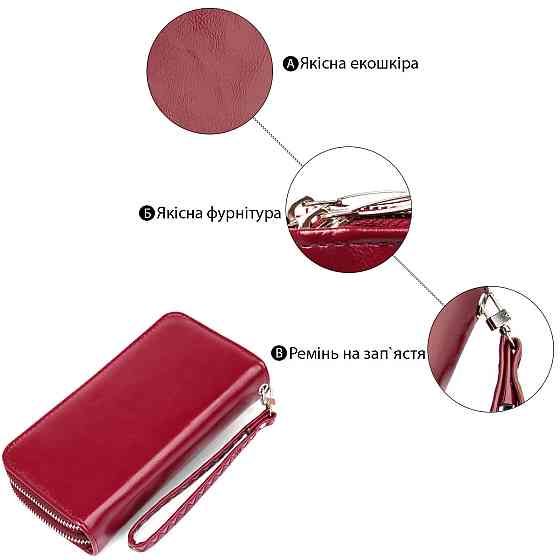 Гаманець жіночий з екокожі Малиновий (KIVI) Київ