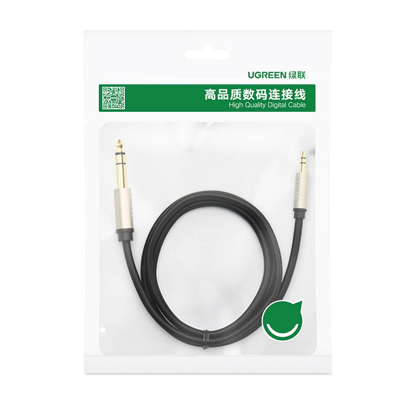 Аудіокабель UGREEN AV127 3.5mm to 6.35mm TRS Stereo Audio Cable 5m Gray Киев - изображение 5