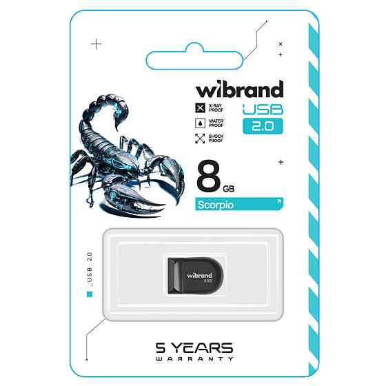 Flash Wibrand USB 2.0 Scorpio 8Gb Black (WI2.0/SC8M3B) Київ
