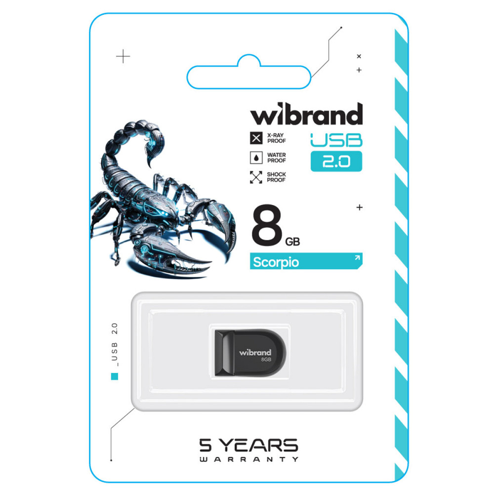 Flash Wibrand USB 2.0 Scorpio 8Gb Black (WI2.0/SC8M3B) Киев - изображение 2