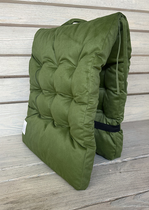 Подушка для стільців (40x120х4 см) подвійна Decorator Флокс колір зелений 84-160 Київ - фото 5