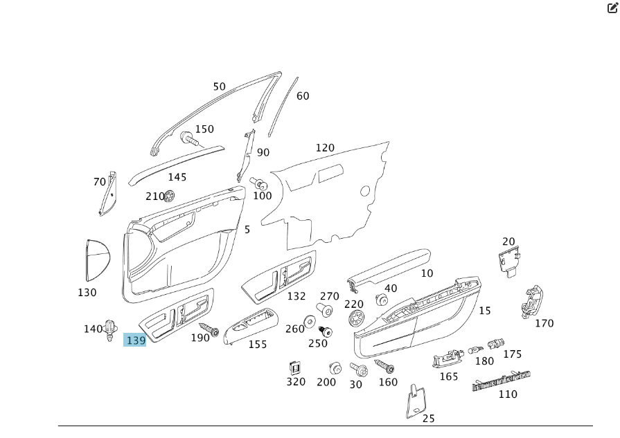 Mercedes-Benz  A2217205848 9116 Внутрішня ручка відкриття передніх правих дверей з чорною накладкою під пам'ять S-class short W221 S-class long V Одеса - фото 11