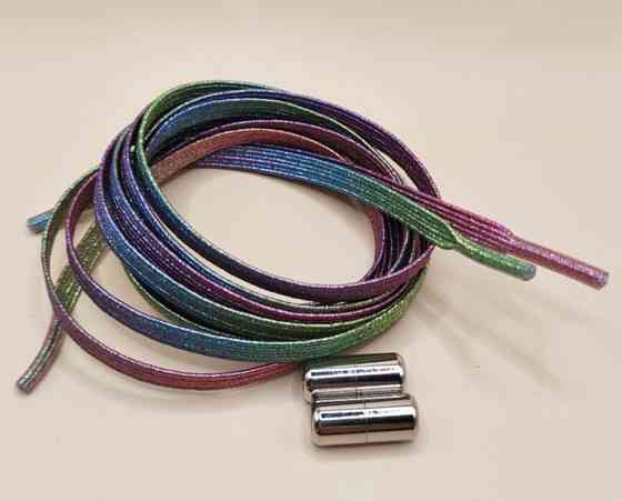 Шнурки еластичні глітерні з циліндричною застібкою Сміла