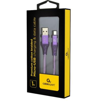 Дата кабель USB 2.0 Micro 5P to AM Cablexpert (CC-USB2B-AMmBM-1M-PW) Вінниця - фото 2