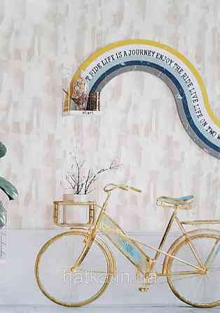 Шпалери вінілові на флізеліні гарячого тиснення DU&KA 1.06х10 вензель основа під штукатурку сірі коричневі Київ