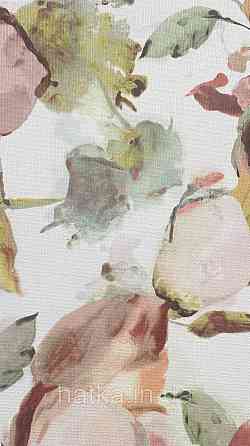 Обои виниловые на флизелиновой основе Rasch Florentine 1.06х10 цветы крупные бордовые розовые зеленые на белом Киев