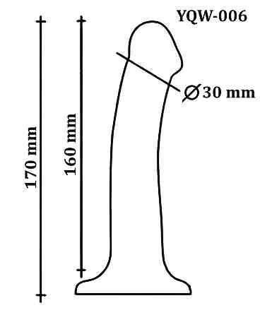 Фаллоимитатор на присоске, из мягкого двухслойного силикона OYO - Dildo Double Layer Silicone YQW-006 (длина 17 см, диаметр 3 см) Киев