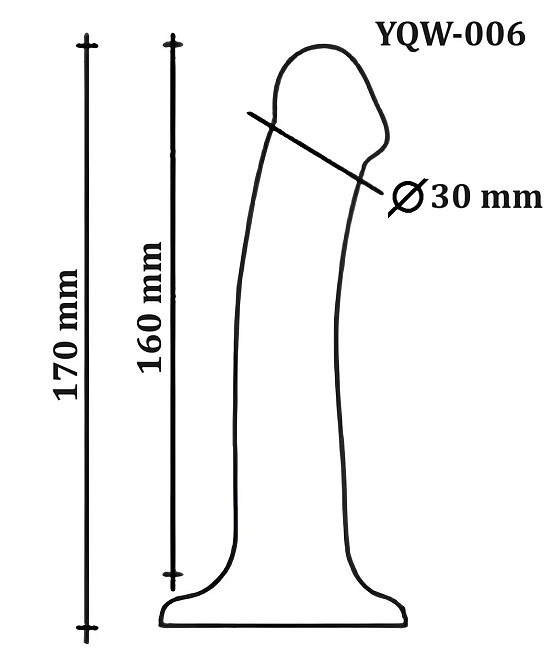 Фаллоимитатор на присоске, из мягкого двухслойного силикона OYO - Dildo Double Layer Silicone YQW-006 (длина 17 см, диаметр 3 см) Киев - изображение 6