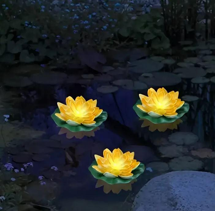 Плаваючий світильник у формі квітки з сонячною батареєю. Київ - фото 4