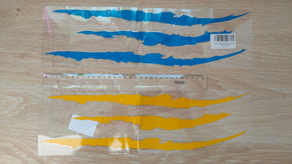 Наклейка на авто Царапина Когтем Жёлтая, Синяя све Киев - изображение 5