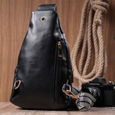 Сумка Vintage Слінг жіноча з екошкіри Чорна (22748) Вінниця - фото 4